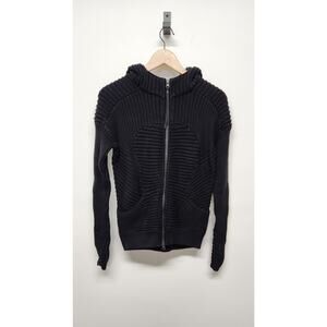 Lululemon Athletica Women's Embrace Knit Hoodie, Size 8, In Black 100% Cotton